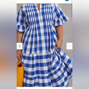 Anthropologie Whit Two Gingham Midi Dress